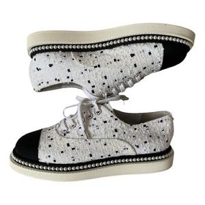 Chanel Tweed Lace Ups